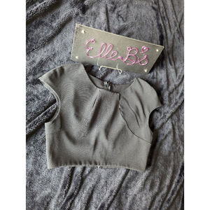 EUC Francesca's Black Crop Keyholes at Top/ Back Zipper Top S